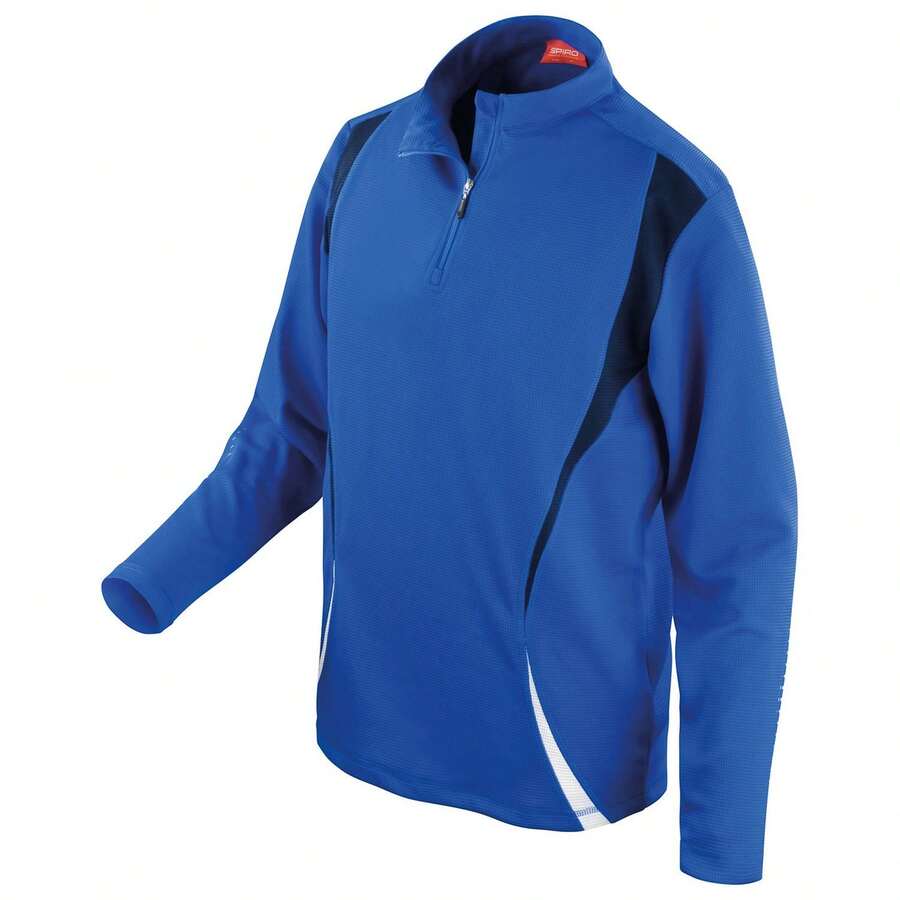 Spiro Unisex Adult Trial Zip Neck Training Top - Royal Blue/Navy/White - View 1