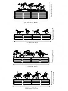 1 pièce Présentoir médaille en métal pour compétition de courses de chevaux, médailles d'or, d'argent et de bronze. Support mural de rangement et de décoration, convient pour les récompenses sportives, résistant aux intempéries pour une utilisation intérieure/extérieure, cadeau parfait pour les fans de sports et les champions - Noir - Voir 8