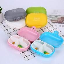 1pc/Pcs Macaron Pill Box, Plastic Pill Box, Portable Mini, 4-Compartment Storage Box, Pill Box, Portable Medicine Box, Plastic Storage Pill Box For Travel - View 2