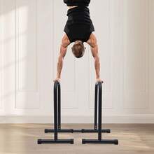 1 Pair Premium Dual-Use Detachable Steel Parallel Dip Bars, Anti-Corrosion Sturdy Frame With Soft Comfort Sponge Grips, Portable Indoor Gym Training Gear For Upper Body Chest Arm Shoulder Muscle Strength Workout Supplies - Black - View 2
