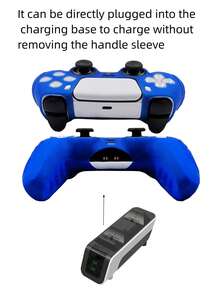 適用於 PlayStation 5，防滑、防刮、防汗設計提升遊戲操控手感，大底開口可直接充電，實用遊戲配件 - 藍色 - 查看 5