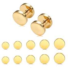 1 set (10 piezas) Pendientes de botón para mujeres de acero inoxidable, pendientes de botón para hombres, hipoalergénicos, pendientes de cartílago redondos de hélice, set de pendientes de botón para múltiples perforaciones - Multicolor - Ver 13