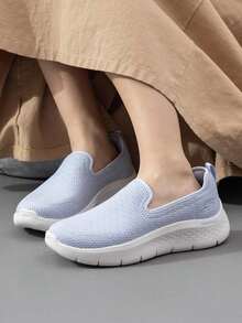 Skechers Women's GO WALK FLEX Slip-On Breathable Soft Sole Lightweight Casual Walking Shoes 124847-LTBL - Light Blue - View 5