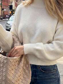 Live To Mo Suéter de Mujer Otoño Invierno Y2K Blanco Corto de Punto con Capucha Estilo Retro Americano Manga Larga Top de Cintura Adecuado para Regreso a la Escuela, Citas, Uso Diario - Blanco - Ver 6