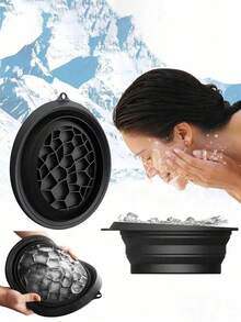 1pc Home Use Facial Ice Bath Silicone Foldable Basin Beauty Device, Foldable Silicone Facial Ice Bath Bowl For Cold Compress Therapy - A - View 4