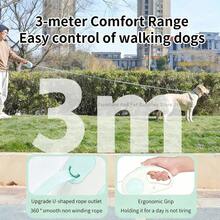 3M Retractable Dog Leash: One-Click Brake Anti-Tangle, Suitable For Small/Medium Pets Outdoor Training Equipment - Multicolor - View 5