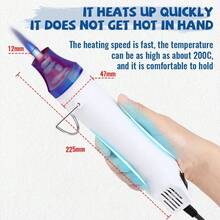 Pistola de aire caliente de 220V con temperatura ajustable Soplador de aire caliente eléctrico Pistola de aire caliente para película de coche Herramienta de termocontracción para soldadura de grado industrial Pistola de aire caliente con tubo telescópico Reparación del soplador de película termorretráctil Pequeño - Rosa Roja - Ver 5