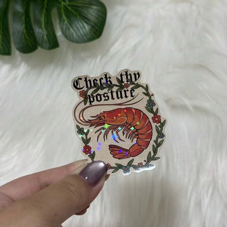 Miếng dán nhắc nhở tư thế Check Thy Posture, decal cho laptop, bình nước, miếng dán bình nước, sticker hài hước, sticker dễ thương, sticker laptop, miếng dán cho laptop - Phim Ngôi Sao - Xem 1