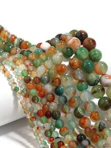 1 Hebra de Cuentas de Malaquita Natural 4/6/8/10/12mm, Adecuadas para Hacer Pulseras de Jade, Collares, Brazaletes, Joyas y Accesorios - Multicolor - Ver 1