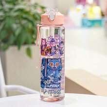 Mattel K-Pop Demon Hunter 卡通透明直飲杯 大容量 旅行便攜 高顏值 可愛學生塑膠水壺 - 查看 7