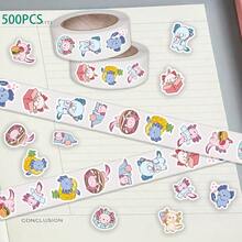 500 Sheets/Reel Hexagonal Dragon's Adorable Daily Life Beautiful Cartoon Sticker DIY Decorative Notebook Phone Case Envelope Skateboard Decals - Multicolor - View 1