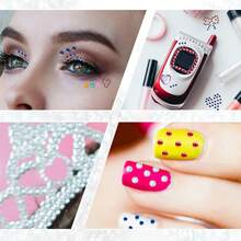 300/2400 piezas Pegatinas de strass de 5 mm, pegatinas de gemas, pegatinas de joyería autoadhesivas, pegatinas de strass brillantes para manualidades, decoración de maquillaje de ojos, adecuadas para ojos y uñas, múltiples estilos de pegatinas de strass acrílicas - A - Ver 5