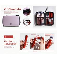 BS-MALL Professional 20pcs High-Quality Dopamine Makeup Brushes, Aesthetic Pink & Red Professional Set With Large Travel Bag, Skin-Friendly Soft Brushes For Daily Full Face Makeup - Rose Red - View 7
