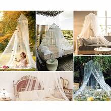White Bed Canopy Mosquito Net For Double & Single Beds, Hanging Insect Protection Net, Fine Mesh Mosquito And Fly Screen, Polyester Bed Curtain With Ceiling Hook, Lightweight Washable Canopy For Bedroom, Nursery, Camping, Travel And Outdoor Use - White - View 7