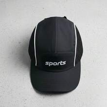 Boné Sport Masculino Refletivo Aba Curva Beisebol Bone Feminino Tela Premium Esportivo  Nenhum  Rua  Poliéster  Apliques    Boné     Todos - Preto - Visão 3