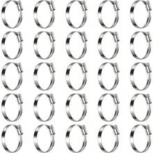 Non-Slip Stainless Steel Worm Gear Hose Clamps 2 To 2-3/4"(50-70mm) SAE Size 36, 5/16"Hex Soft Hose Adjustable Automotive, Fuel Line, Garden, Heater, Radiator, 25Pack - 25 + SAE#36(2 to 2-3/4) - View 1