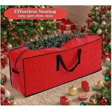 Sturdy, Breathable, Yet Protective Large Christmas Tree Storage Sack, Shielding From Dust And Damp, A Robust Box Alternative, Offered In Red Or Green. - Red - View 4