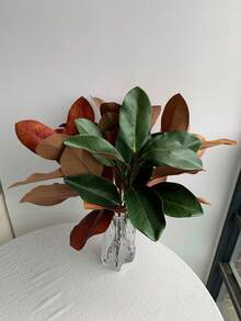 1pc Artificial Magnolia Branch, Home Potted Plant Decor, Hotel Decoration & Display Window Accent, Artificial Greenery, Valentine's Day, Gift - Multicolor - View 6