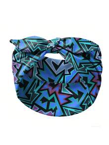 1pc Women's Bohemian Geometric Pattern Printed Bow Knot Casual Headband, Outdoor Yoga Fashion Hair Accessory - Multicolor - View 27