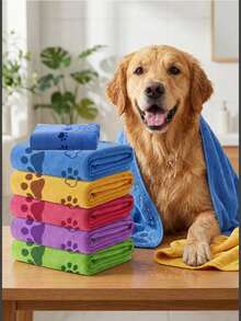 Absorbent Pet Towel, Suitable For Dogs And Cats Bathing. Used For Drying Cats And Dogs After Bathing And Outdoor Use Pet Grooming. Suitable For Year-Round Use. | Pet Cleaning Towel - Multicolor - View 10