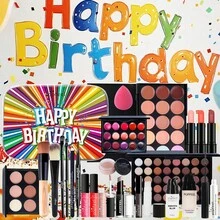 Popfeel All-In-One Birthday Makeup Kit, Portable Full Face Cosmetic Set With Eyeshadow Lipstick Makeup Brushes, Travel Birthday Gift Makeup Set For Beginner Women - Brown - View 3