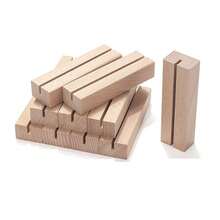 10pcs Wooden Table Card Holders, Wedding, Banquet And Party Wooden Photo Card Holders, Beech Wood Table Number Holders, Restaurant Wooden Menu Holders - 10Pcs - View 6