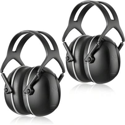[2 Packs] SNR 35dB Ear Muffs Noise Reduction, Adjustable Hearing Earmuffs, Hearing Ear Muffs,Noise Cancelling Headphones, Safety Earmuffs Shooting, Mowing, Hunting