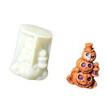 Cross-Border Halloween New 3-Piece Skull & Pumpkin Silicone Mold For Aromatherapy Candles, Handmade DIY Plaster Decor - W904 Skull Pumpkin Mold - View 5