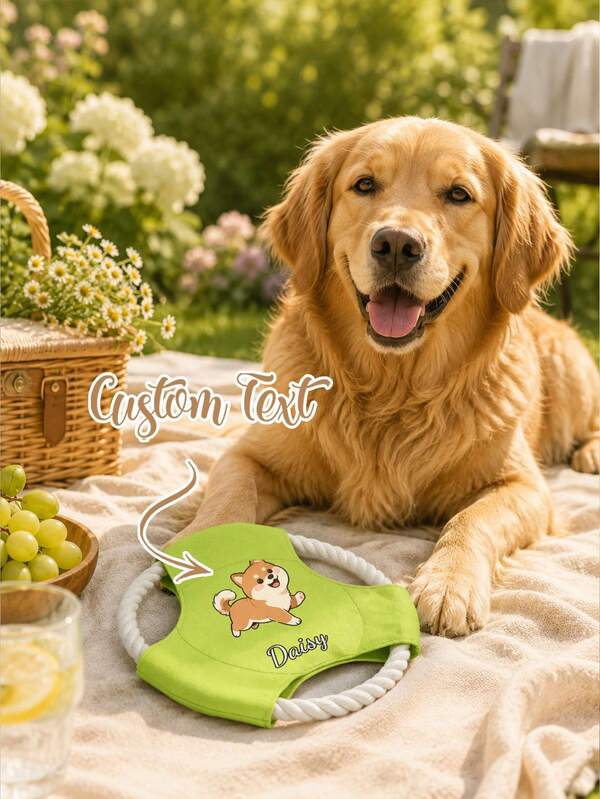 Personalized Custom Pet Name Dog Training Flying Disc,Rope Canvas Soft Pet Flying Disc,Custom Pet Name Available,Ultimate Choice For Outdoor And Indoor Toys,Suitable For Throwing,Catching,Swimming And Training-Perfect For Chewing Dogs