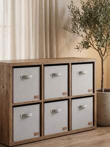 Gray Striped Lid Organizer And Storage Box 30x30x30 - Grey - View 1