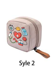 Portable Mini Makeup Bag, Accessory Storage Bag, Medicine Bag, Makeup Bag With "Pill" Pattern, Medicine Storage Bag, Compact Pill Organizer And First Aid Kit Suitable For Daily Use, Outdoor Activities, Dorm Portable Medicine Storage | Multi-Functional Fabric Emergency Kit, Suitable For Health-Conscious Use Anytime Anywhere, Suitable For Travel, Outdoor Activities, Birthday Gifts, Holiday Souvenirs, Back To School Gifts, Graduation Gifts - Multicolor - View 16
