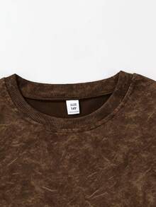2pcs/Set Boys Outfit, Letter Print Crew Neck Sweatshirt With Pocket Casual Cargo Pants, New Autumn/Winter Comfortable Boys Set - Brown - View 9