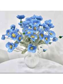 1/3pcs Poppy Flowers, Minimalist Modern Style, Bendable And Fade-Resistant, Suitable For DIY Flower Wall, Scene Arrangement, Living Room Decor, Party Decoration, Room Decor, Home Decor, Wedding, Garden And Outdoor Decoration - Ice Blue - View 3