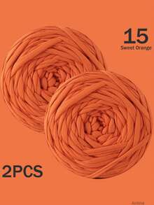 1/2件 T-Shirt 粗毛線，大號 300g±20g/件 - 2cm 寬，柔軟聚酯纖維毛線布料，適用於 DIY 鉤編包包、籃子、地墊、拖鞋、娃娃、毛線手工藝，多色度假風鉤編線，鉤編配件，手工禮物 - 彩色 - 查看 69