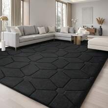 EDIMENS Rugs Living Room 160x230cm, Decorative 3D Carved Area Rugs For Bedroom, Extra Large Rugs For Living Room, Machine Washable Rug Anti Slip Bedroom Rug Carpets For Bedside, Home Decor, Dorm - Black - View 8