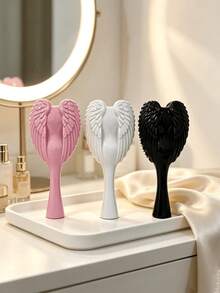 1pc Premium Angel Wings Queen Comb, Angel Wings Cushion Hairbrush, Soft Scalp Care Exfoliating Massage Comb, Dry & Wet Hair Styling Brush, 3 Colors Available For Women's Daily Salon Use - One Size - View 6