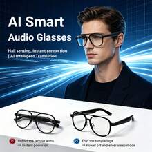 SENBONO Multifunctional Smart Glasses, AI Smart Glasses, Open-Ear Stereo System, AI Voice Assistant, Language Translation Support, Wireless Calling, Music Playback, Business, Travel - View 3