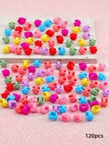 120pcs/Pack Braid Beads Hair Accessories, Cute Candy Color Plastic Hair Clips, Summer Hair Decor, Dreadlock Hair Accessories, Party Hair Accessories - Multicolor - View 8