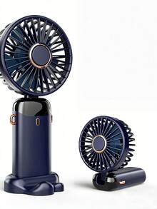 USB Rechargeable Handheld Mini Fan With LED Display, 800mAh, 3-In-1 Portable Foldable Desk Fan, Low Noise Design For Office, Outdoor, Travel, 90° Foldable With Stand - Multicolor - View 18