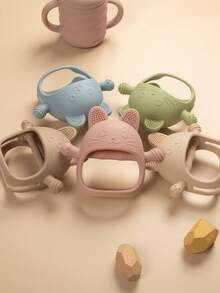 1pc Cute Silicone Baby Teether Wrist Teething Toy With Textured Massage Nubs Anti-Drop Infant Teether Baby Shower Gift For 0-12 Months Babies - 多色 - 查看 4