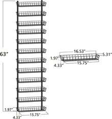 9-Tier Adjustable Wall Mount Spice Rack - Versatile Kitchen Storage Organizer, Black - View 6