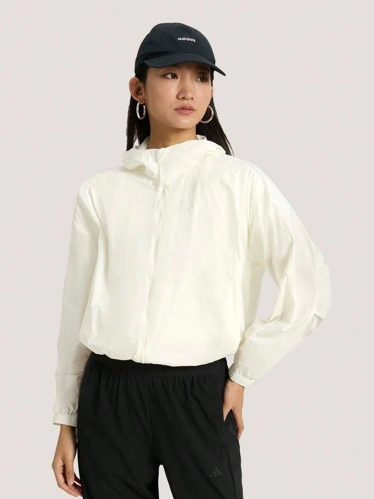 Adidas 女款 FAV WV JKT2 梭織連帽夾克 KS2861 - 白色 - 查看 1