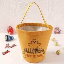 1pc Halloween Pumpkin Bucket, Candy Tote Bag, Halloween Basket, Halloween Decoration, Halloween Party Decor, Happy Halloween Decoration, Suitable For "Trick Or Treat" Party Supplies And Accessories - Conventional - View 14