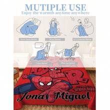 asmodee Unique Personalized Name Blanket With Spider-Man Design, Multi-Functional Blanket Suitable For Bed, Sofa, Car, Office, Camping And Travel. Soft, Comfortable, Lightweight And Warm, Suitable For All Seasons. Easy To Care For. - Multicolor - View 7