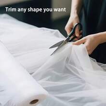 1pc Romantic White Semi-Transparent Tulle, Long Solid Color Tulle, Polyester Material, Suitable For Wedding Arch, Home Decor, Birthday/Wedding Party Room Backdrop Decoration, Ceremony Backdrop, Table Decor, Table Skirt, Scene Arrangement, Photography Props, Tulle Fabric - White - View 11
