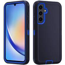 Funda de teléfono resistente de 3 en 1 de grado militar, funda protectora de Body completo resistente a golpes, antideslizante y a prueba de agua, resistente a arañazos, universal, accesorio de teléfono práctico como regalo para el Festival de Primavera y uso diario - Azul profundo - Ver 34