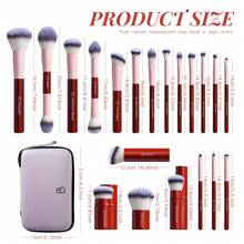 BS-MALL Professional 20pcs High-Quality Dopamine Makeup Brushes, Aesthetic Pink & Red Professional Set With Large Travel Bag, Skin-Friendly Soft Brushes For Daily Full Face Makeup - Rose Red - View 10