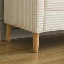 Velvet Storage Bench With Arms - Ideal For Living Room, Entryway And Bedroom - Ivory - 象牙 - 查看 4