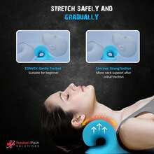 Neck Stretcher For Pain Relief, Neck And Shoulder Relaxer Cervical Traction Device Pillow For Muscle Relax And TMJ Pain Relief - Màu xanh lam - Xem 2