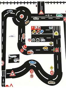 Cartoon DIY Road Railway Traffic Washi Tape, Railway Road Tape, Car Train Corner Stickers, Home Decor Stickers, Wall Stickers, Vinyl Stickers, For Home Decoration, Spring Decor, Refresh Your Home, Rama Decor Stickers Gift Birthday Graduation Back To School Room Decor School Supplies - Multicolor - View 6